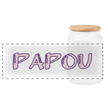 PAPOU. PAPA. FÊTE DES PÈRES. BONNE FÊTE PAPA - Boîte à biscuits avec couvercle en bois - blanc - Devant