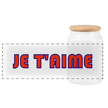 SAINT VALENTIN. EVJF. JE T'AIME. I LOVE YOU. AMOUR - Boîte à biscuits avec couvercle en bois - blanc - Devant