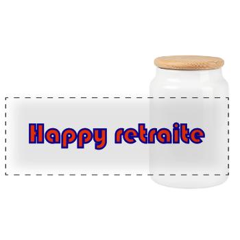 RETRAITE. RETRAITE. RETRAITEE. SENIOR. MAMIE. PAPY - Boîte à biscuits avec couvercle en bois - blanc - Devant