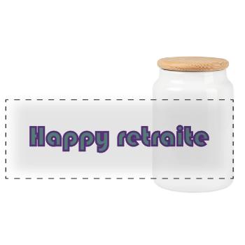 RETRAITE. RETRAITE. RETRAITEE. RETRAITE - Boîte à biscuits avec couvercle en bois - blanc - Devant