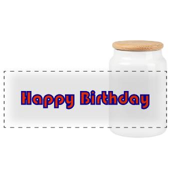 ALLES GUTE ZUM GEBURTSTAG. ALLES GUTE ZUM GEBURTSTAG. JAHRESTAG. - Panorama Keksdose mit Holzdeckel - Weiß - Vorne