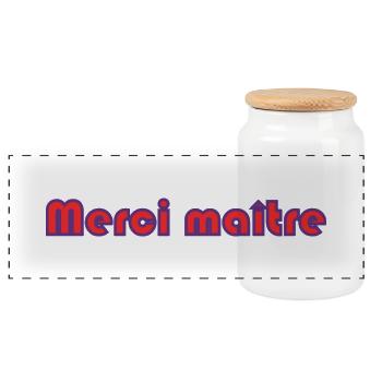 MAÎTRE. MERCI. MERCI MAÎTRE. MAITRE. CADEAU MAÎTRE - Boîte à biscuits avec couvercle en bois - blanc - Devant