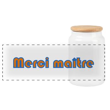 MAÎTRE. MERCI. MERCI MAÎTRE. MAITRE. CADEAU MAÎTRE - Boîte à biscuits avec couvercle en bois - blanc - Devant