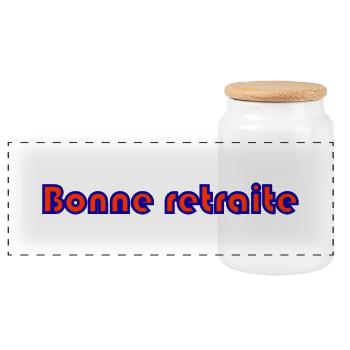 RETRAITE. RETRAITE. RETRAITEE. RETRAITE - Boîte à biscuits avec couvercle en bois - blanc - Devant