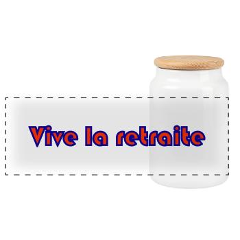 RETRAITE. RETRAITE. RETRAITEE. SENIOR. MAMIE. PAPY - Boîte à biscuits avec couvercle en bois - blanc - Devant