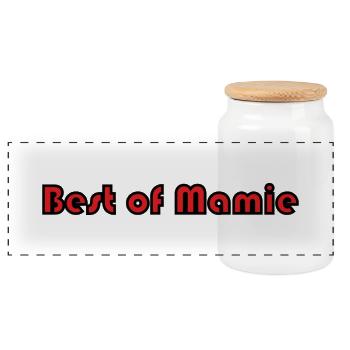 GRANNY. MOTHER's DAY. HAPPY BIRTHDAY GRANNY. I LOVE YOU - Panoramic Cookie Jar with Wooden Lid - white - Front