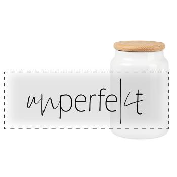 Dire imparfait Pas une bizarrerie parfaite - Boîte à biscuits avec couvercle en bois - blanc - Devant