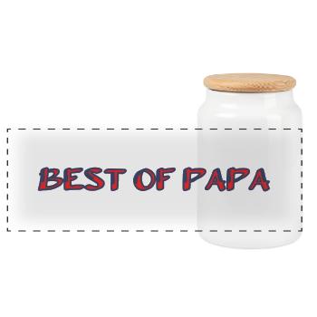 PAPA. FÊTE DES PÈRES. BONNE FÊTE PAPA. BONNE FÊTE. - Boîte à biscuits avec couvercle en bois - blanc - Devant