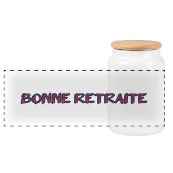 RETRAITE. RETRAITE. RETRAITEE. SENIOR. MAMIE. PAPY - Boîte à biscuits avec couvercle en bois - blanc - Devant