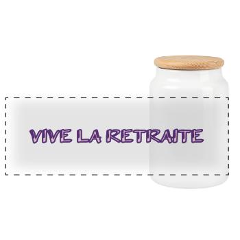 RETRAITE. RETRAITE. RETRAITEE. SENIOR. MAMIE. PAPY - Boîte à biscuits avec couvercle en bois - blanc - Devant