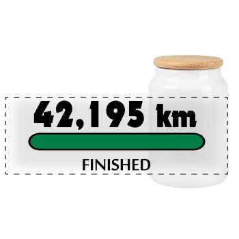 Marathon Finisher - Panoramic Cookie Jar with Wooden Lid - white - Front