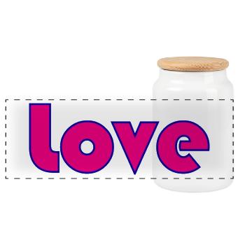 JUST MARRIED. Bachelorette party. VALENTINE'S DAY. COUPLE. LOVE - Panoramic Cookie Jar with Wooden Lid - white - Front