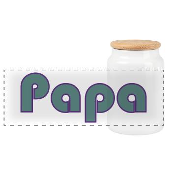 PAPA. FÊTE DES PÈRES. BONNE FÊTE PAPA. BONNE FÊTE - Boîte à biscuits avec couvercle en bois - blanc - Devant
