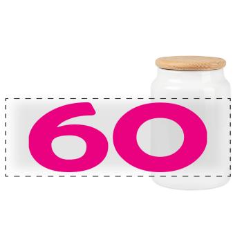 ANNIVERSARY. HAPPY BIRTHDAY. HAPPY BIRTHDAY. - Panoramic Cookie Jar with Wooden Lid - white - Front
