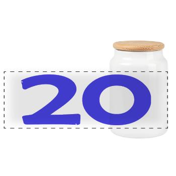 20. 20 YEARS. 20th ANNIVERSARY. 20TH ANNIVERSARY. - Panoramic Cookie Jar with Wooden Lid - white - Front