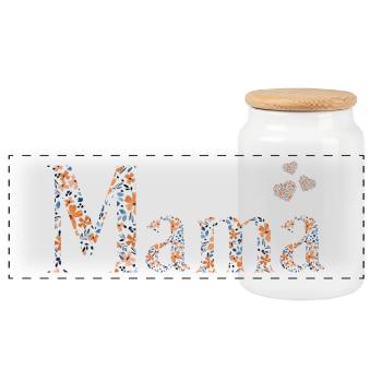 liebevolles Geschenk für die Mama zum Muttertag - Panorama Keksdose mit Holzdeckel - Weiß - Vorne