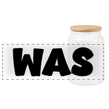 What - Panoramic Cookie Jar with Wooden Lid - white - Front