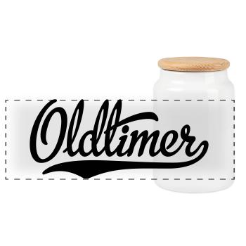 2541614 15507095 oldtimer - Panoramic Cookie Jar with Wooden Lid - white - Front