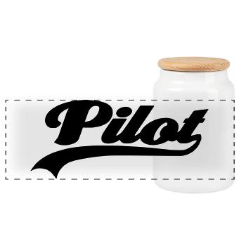 pilot - Panoramic Cookie Jar with Wooden Lid - white - Front