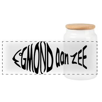 fisch egmond aan zee - Boîte à biscuits avec couvercle en bois - blanc - Devant