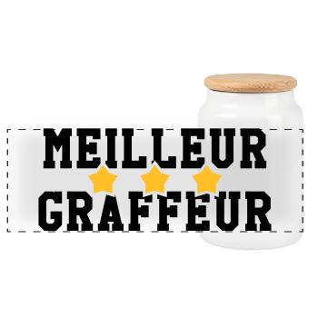 Graffiti / Tag / Writer / Street Art - Boîte à biscuits avec couvercle en bois - blanc - Devant