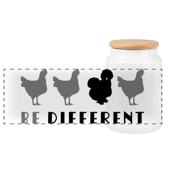 Be Different - Panorama Keksdose mit Holzdeckel - Weiß - Vorne