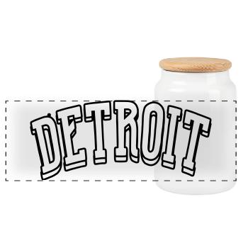 Chemise de Détroit - Boîte à biscuits avec couvercle en bois - blanc - Devant