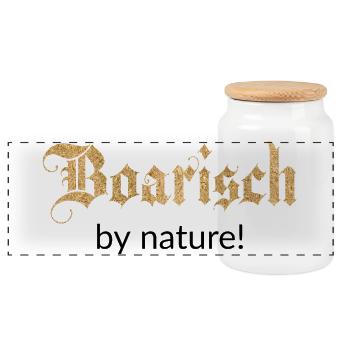 Boarisch by nature! Bayern - Panorama Keksdose mit Holzdeckel - Weiß - Vorne