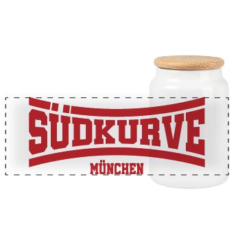 Courbe sud de Munich | Couleur changeante - Boîte à biscuits avec couvercle en bois - blanc - Devant