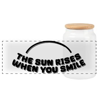 the sun rises when you smile - Panorama Keksdose mit Holzdeckel - Weiß - Vorne