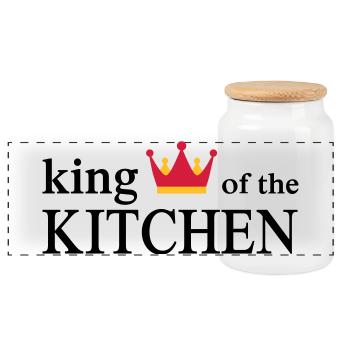 Funny cooking apron for men - Panoramic Cookie Jar with Wooden Lid - white - Front