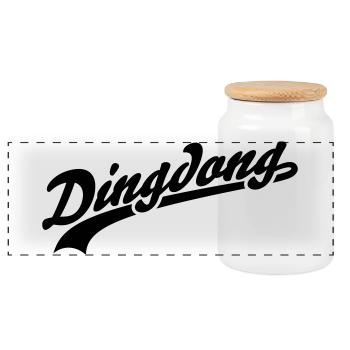 Dingdong - Panoramic Cookie Jar with Wooden Lid - white - Front