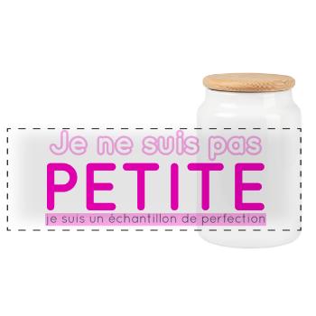Je ne suis pas Petite Perfection - Boîte à biscuits avec couvercle en bois - blanc - Devant