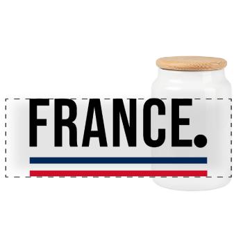 France – Minimal Streetwear Shirt - Panoramic Cookie Jar with Wooden Lid - white - Front