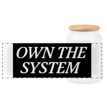 Own the System - Das eigene System - Panoramic Cookie Jar with Wooden Lid - white - Front