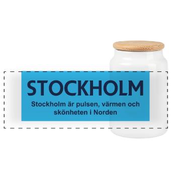 Stockholmer Stolz - Panorama Keksdose mit Holzdeckel - Weiß - Vorne