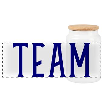 Team - Panorama Keksdose mit Holzdeckel - Weiß - Vorne