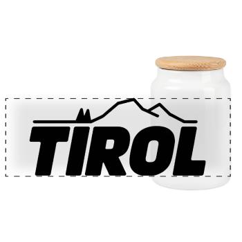 Tyrol - Souvenir Design - Panoramic Cookie Jar with Wooden Lid - white - Front