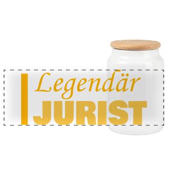 Gift for Lawyer - Panoramic Cookie Jar with Wooden Lid - white - Front