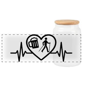 Humour nordique de la bière de cœur - Boîte à biscuits avec couvercle en bois - blanc - Devant
