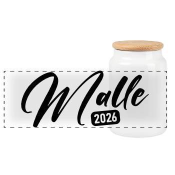 Malle 2026 - Boîte à biscuits avec couvercle en bois - blanc - Devant