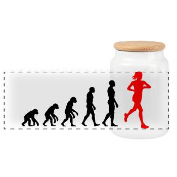 EVOLUTION RUNNERIN PUISSANCE ! AJUSTEMENT DE COUREUR DE JOGGING - Boîte à biscuits avec couvercle en bois - blanc - Devant