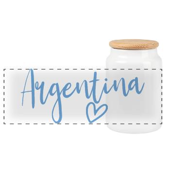 Argentina Heart Women Love Argentina - Panoramic Cookie Jar with Wooden Lid - white - Front