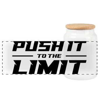 Push It To The Limit - Panoramic Cookie Jar with Wooden Lid - white - Front