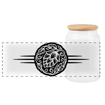 Symbole du houblon - Boîte à biscuits avec couvercle en bois - blanc - Devant
