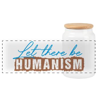 Let There Be Humanism - Panorama Keksdose mit Holzdeckel - Weiß - Vorne