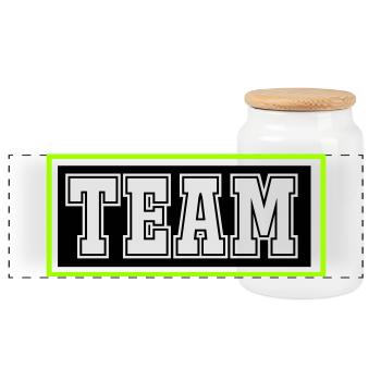 team- - Panorama Keksdose mit Holzdeckel - Weiß - Vorne