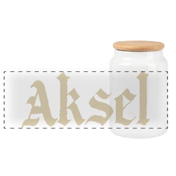 Police d’Aksel Fraktur - Boîte à biscuits avec couvercle en bois - blanc - Devant