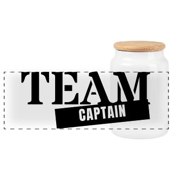 Capitaine d’équipe - Capitaine, entraîneur, entraîneur, chef de groupe, - Boîte à biscuits avec couvercle en bois - blanc - Devant