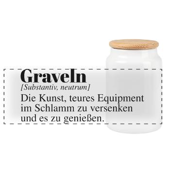 Graveln Definition - Panorama Keksdose mit Holzdeckel - Weiß - Vorne